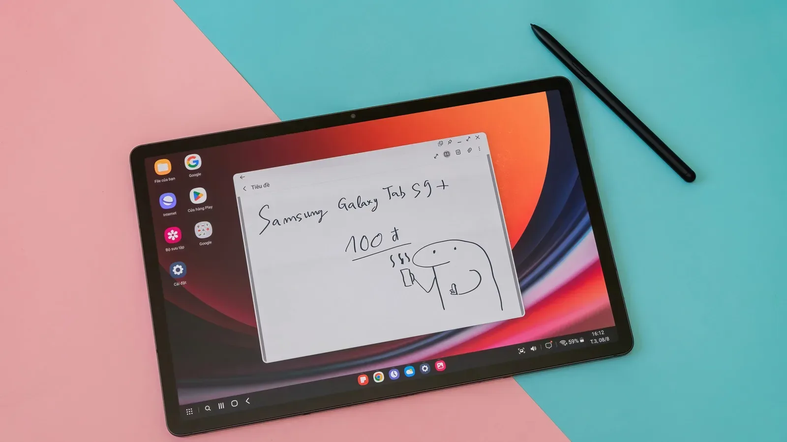 Samsung Galaxy Tab S9 tablet showing the Software update settings screen