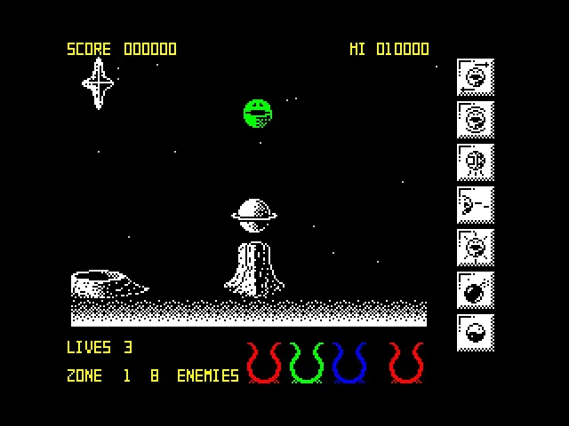 ZX Spectrum 128K loading Wizball Enhanced Edition from cassette tape