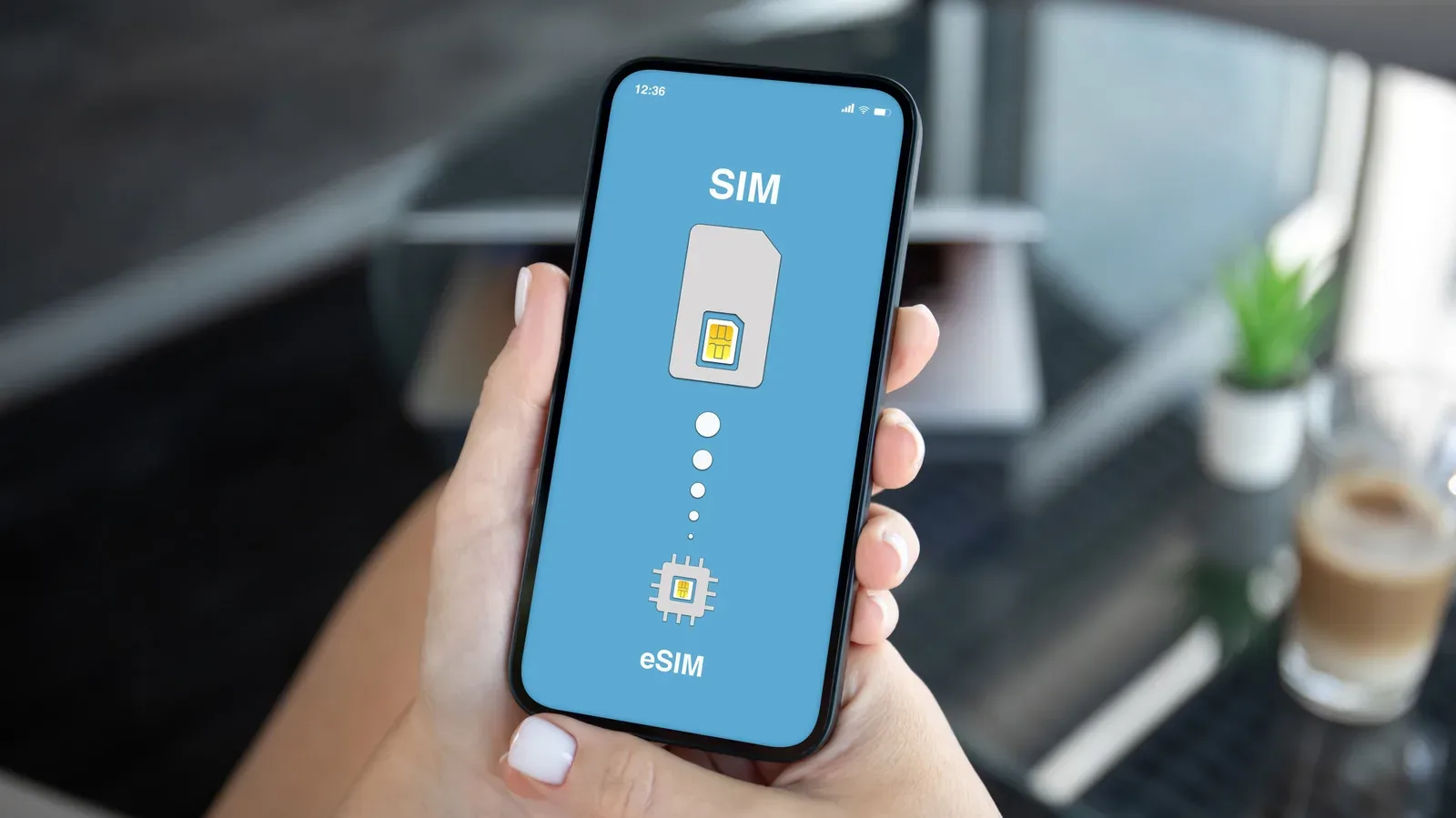 An unlocked smartphone displaying mobile network settings for an eSIM profile