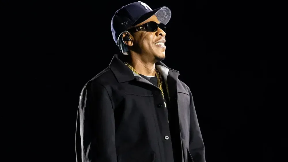 Jay-Z and Scarface performing together onstage at SoFi Stadium