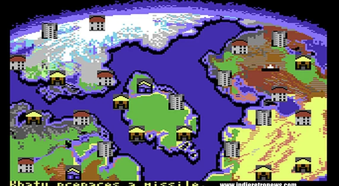 Nuclear Party Command Center interface on C64