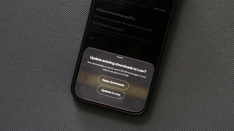 Changing download quality on Spotify.