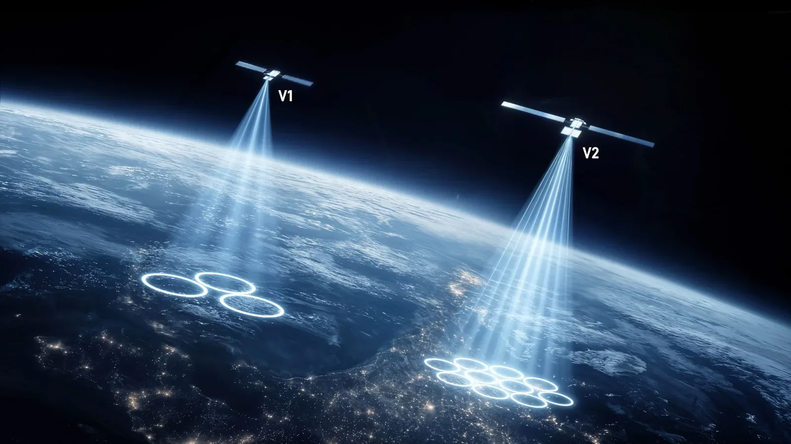 A Starlink satellite against Earth representing SpaceX’s mobile-network ambitions