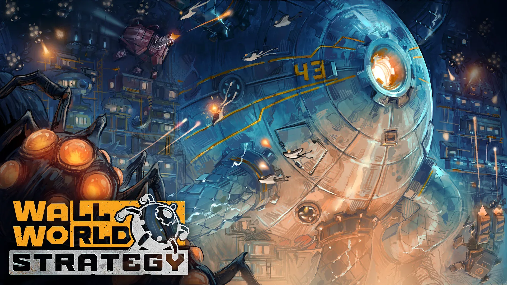 Wall World Strategy colony built along a massive vertical Wall