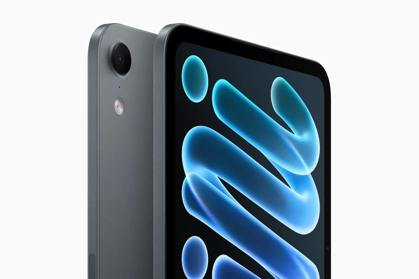 New OLED iPad mini connected to a USB-C charging cable