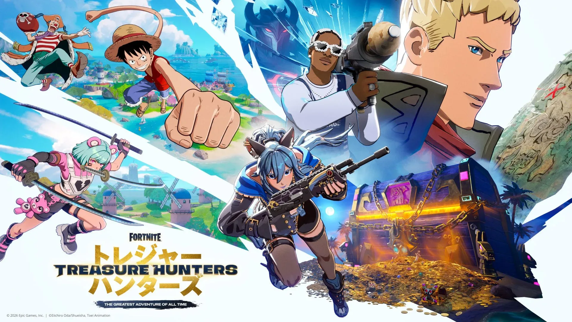 Fortnite Treasure Hunters promotional art featuring its pirate adventure theme
