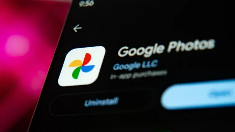 Android photo app screen showing cloud backup and image editing options