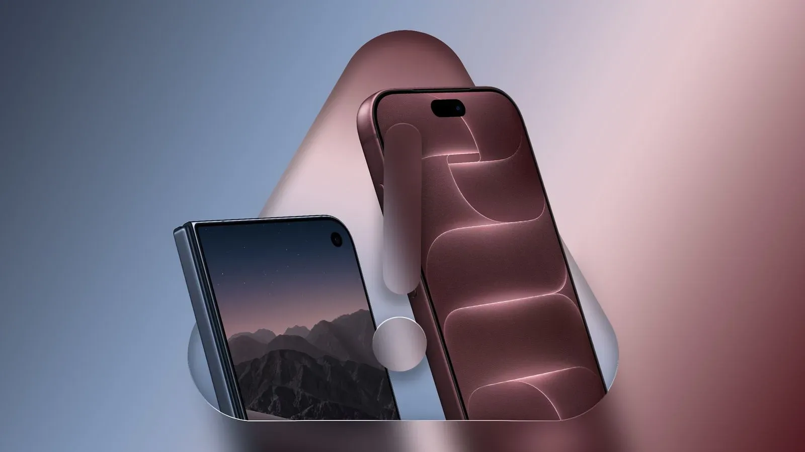 Apple iPhone Duo shown open with its 7.6-inch inner folding display