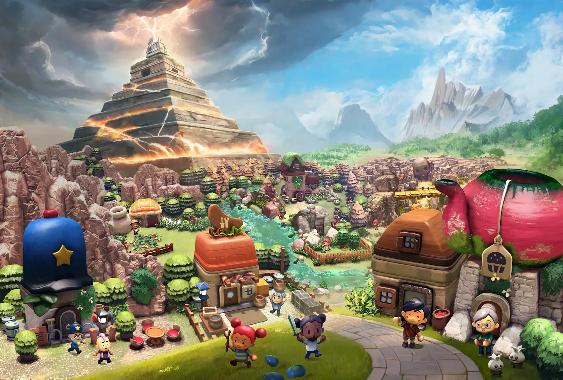 Littlelands character exploring a colorful claymation-like landscape
