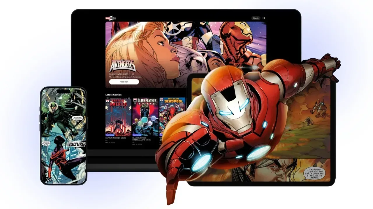 Marvel Comics app library and reading guide navigation