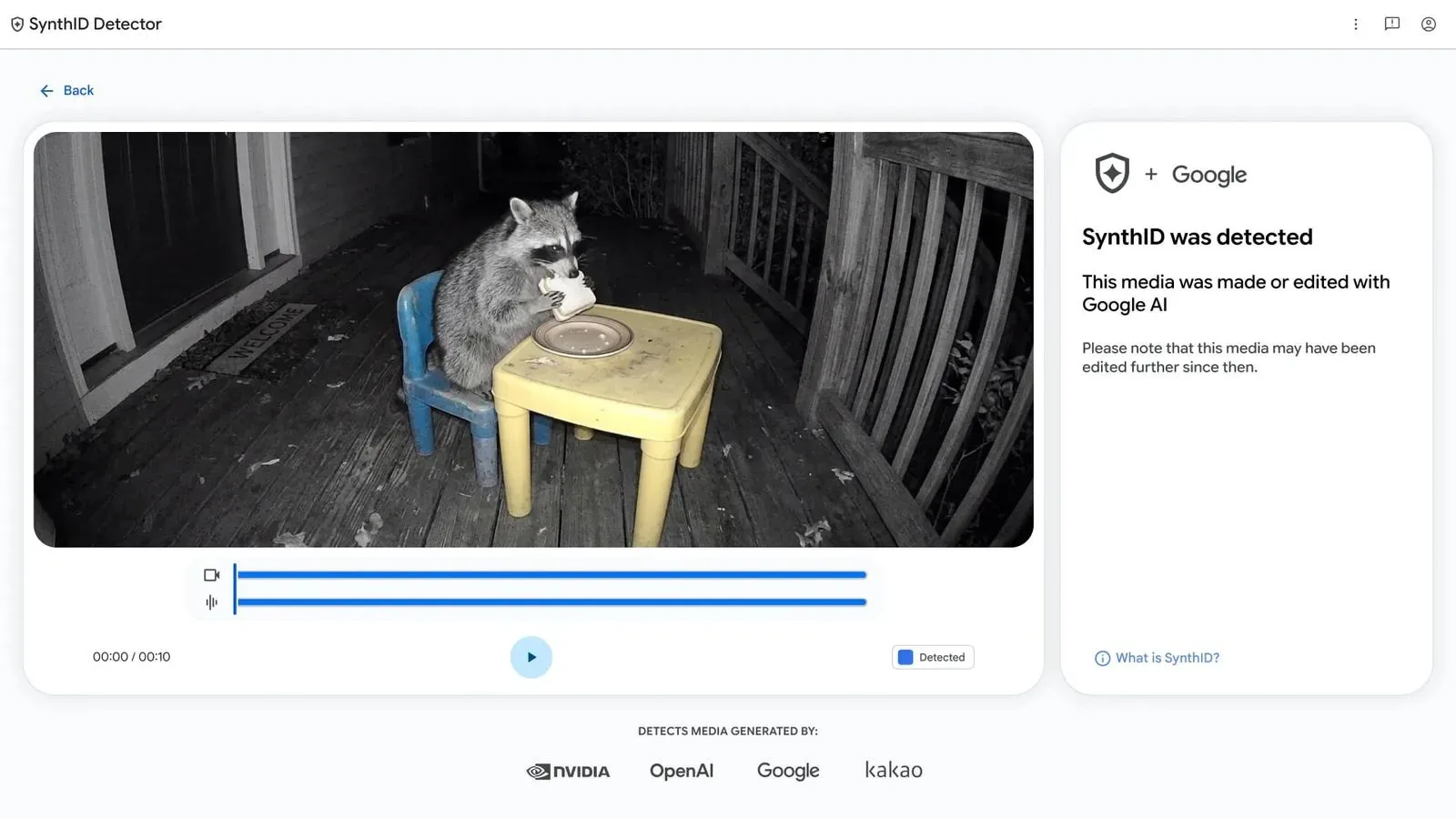 An illustration of an invisible digital watermark being checked on image, video and audio files