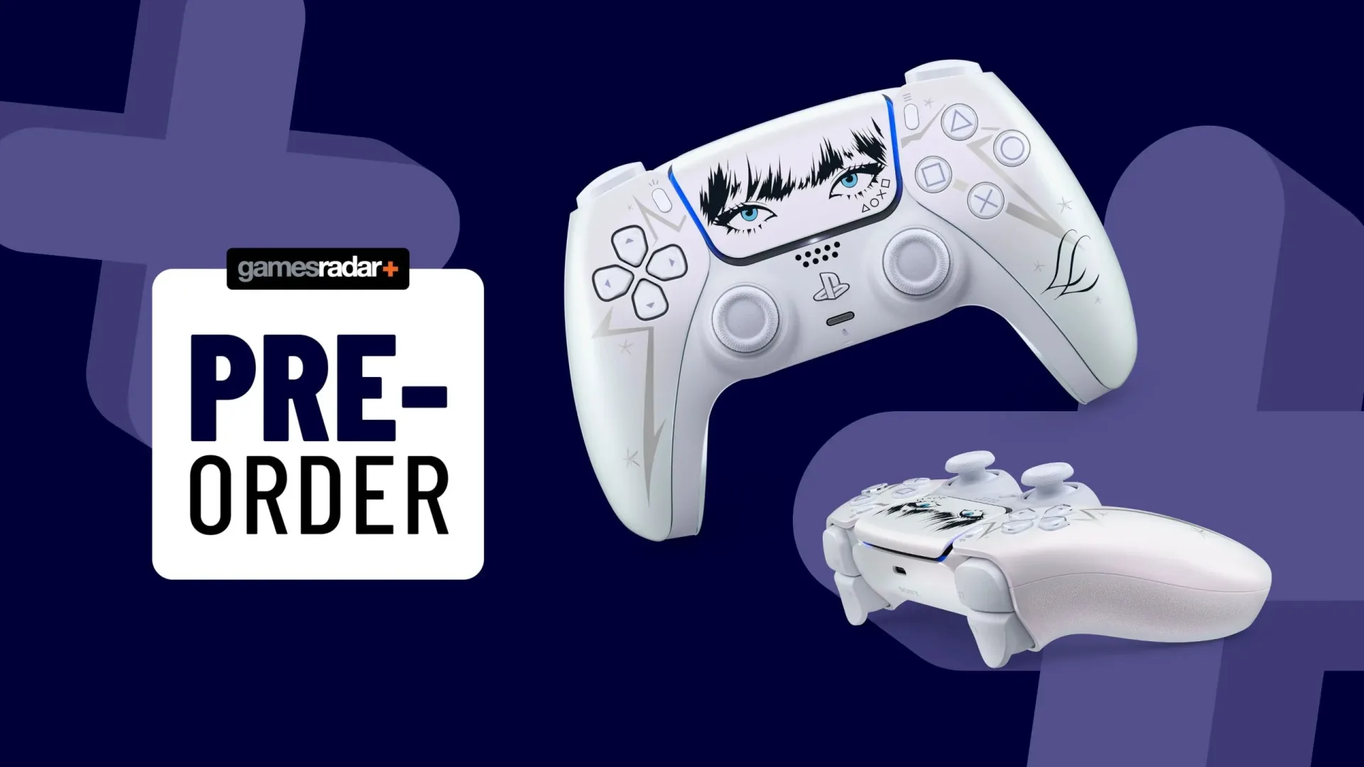 Lisa Limited Edition DualSense controller with white iridescent finish and Lisa-branded touchpad