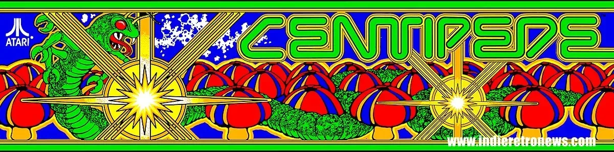 Commodore Amiga displaying an arcade-style Centipede port with a score counter