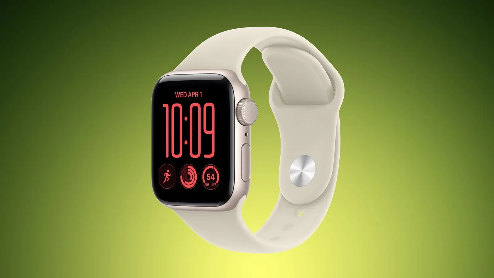 Apple Watch SE 3 with Starlight Aluminum Case and Sand Sport Band
