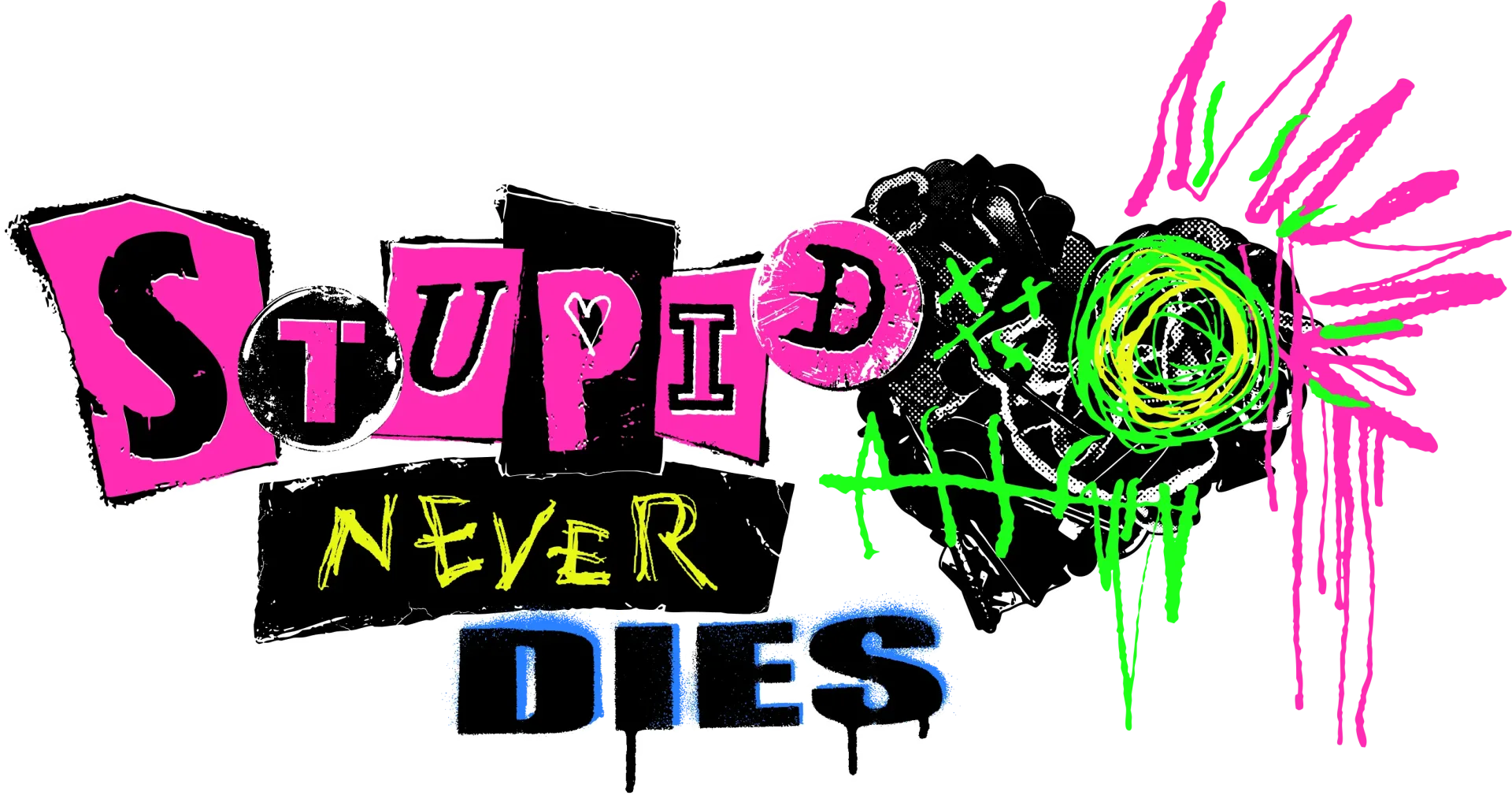 Stupid Never Dies key art featuring Davy and the game’s pop-punk horror style