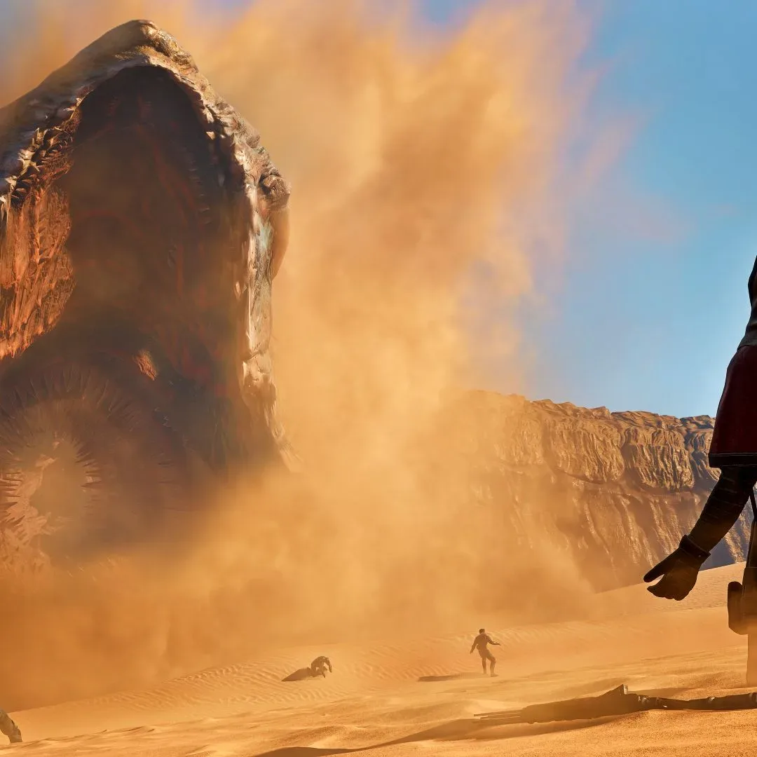 Funcom logo alongside Dune: Awakening and Conan Exiles references