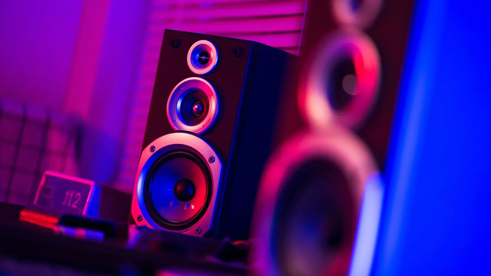 A home entertainment audio setup with passive speakers and an AV receiver