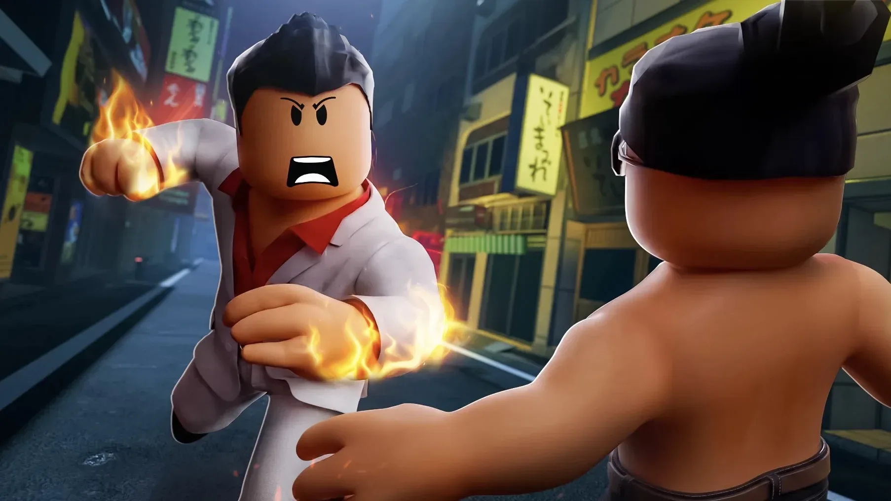 Roblox-style recreation of Tenkaichi Street in Kamurocho for Yakuza Blocks: Like a Dragon