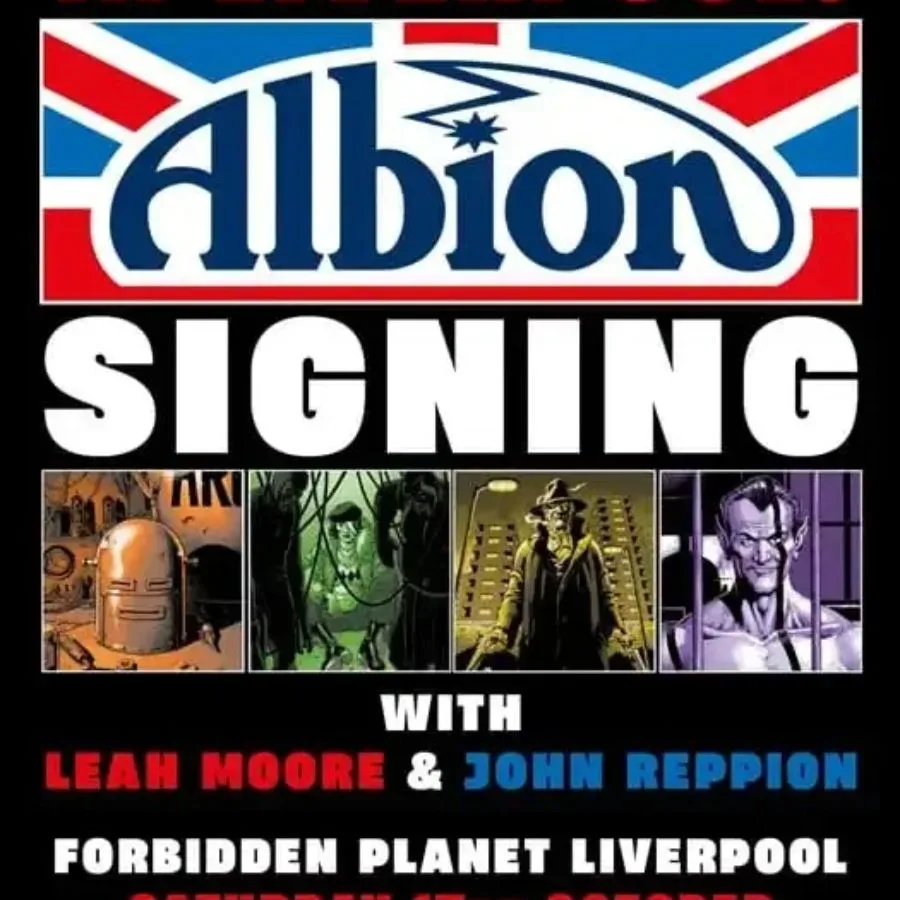 Leah Moore and John Reppion Albion signing event in Liverpool