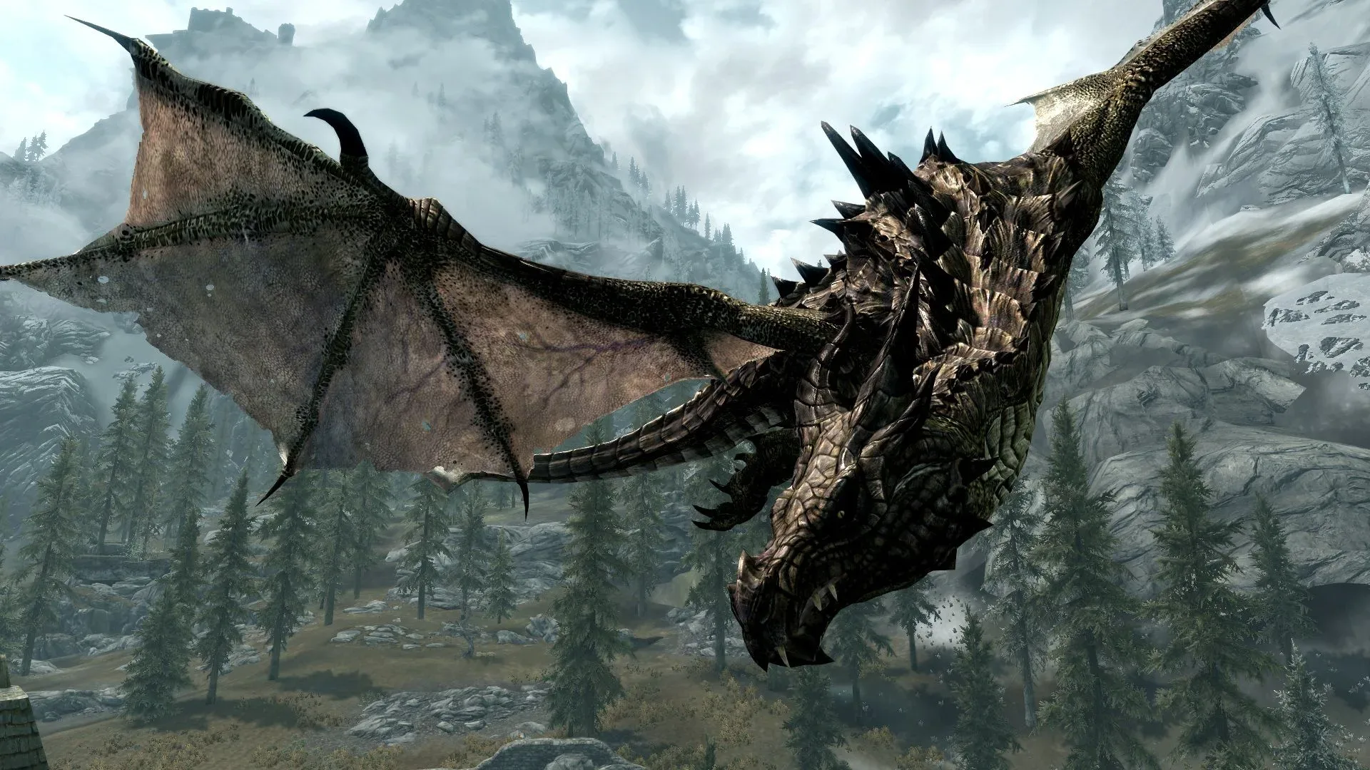 The Dragonborn fights an enemy in Skyrim using an Elden Ring-style combat controller mod