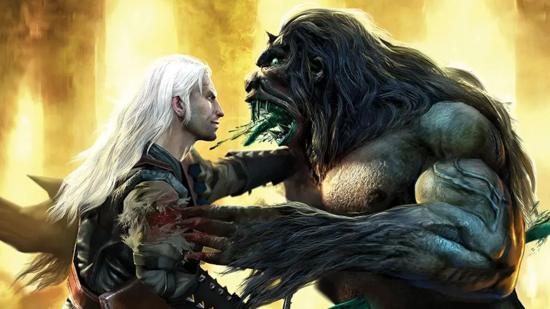 Geralt from the original The Witcher representing CD Projekt Red’s 19th-anniversary look back at BioWare support