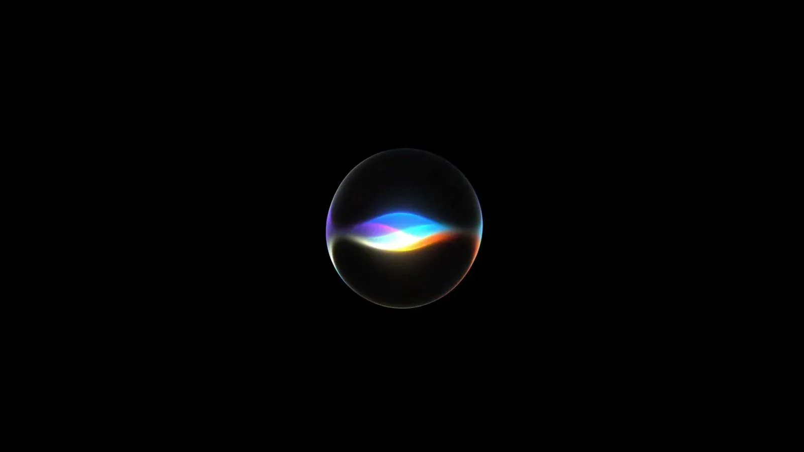 An iPhone, iPad and Mac displaying Apple-style voice assistant interface elements