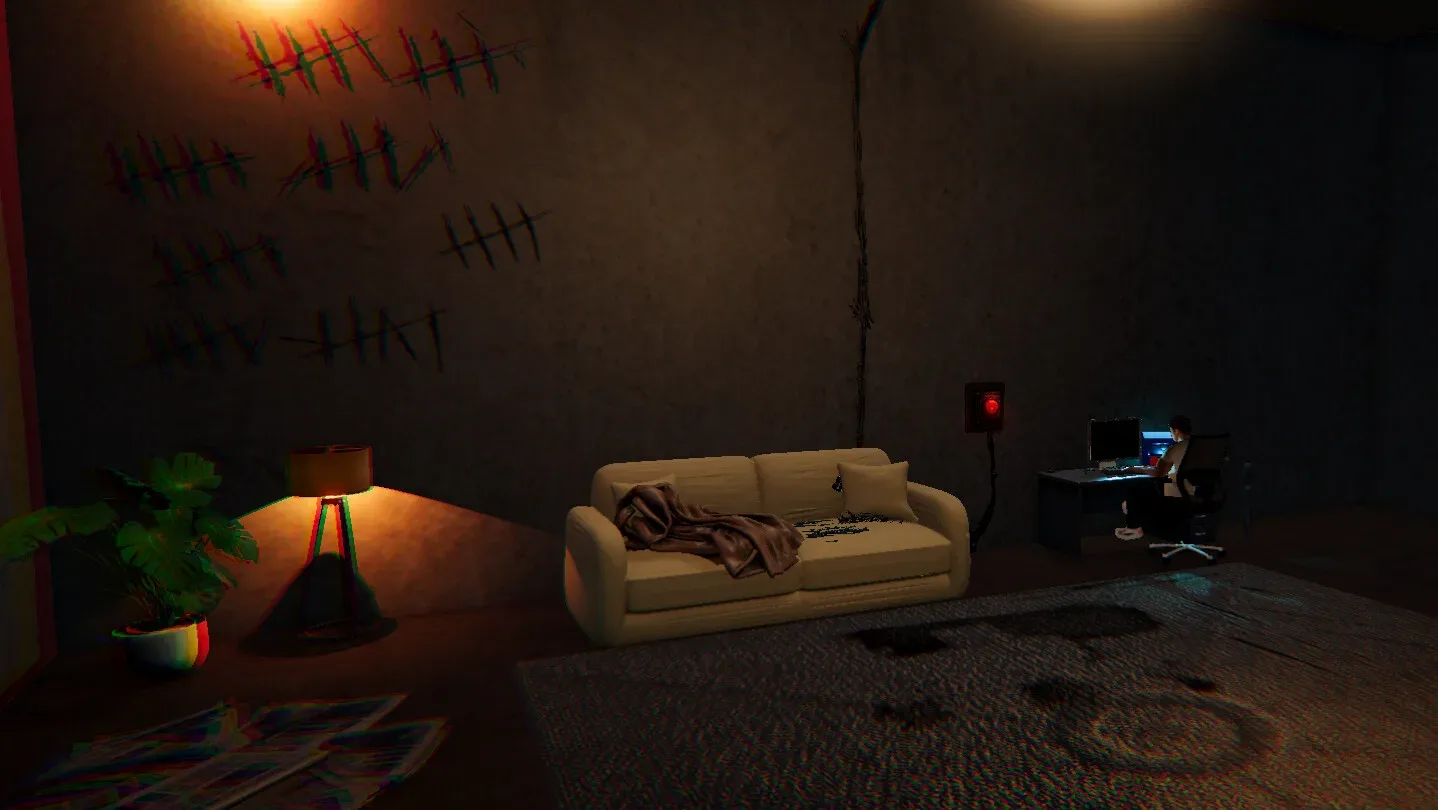 A computer main menu is used to alter the room in The Main Menu