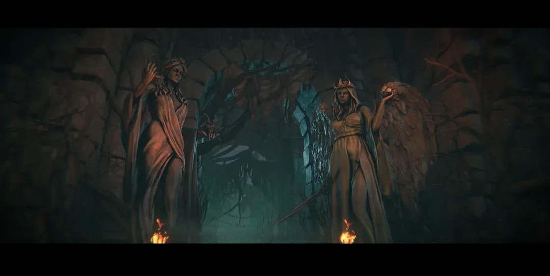 Firva faces an enemy during a melee combat encounter