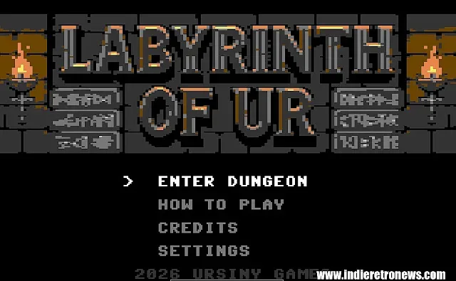 Labyrinth of Ur first-person dungeon view on Commodore 64