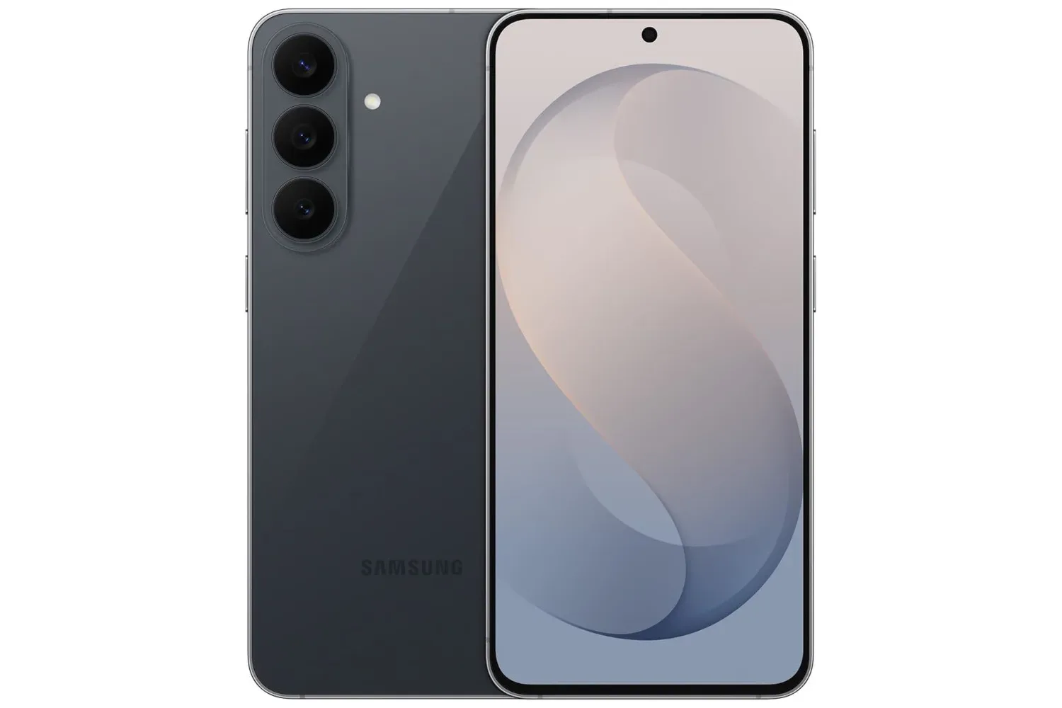 Samsung Galaxy S26 FE smartphone shown from the front with its display visible