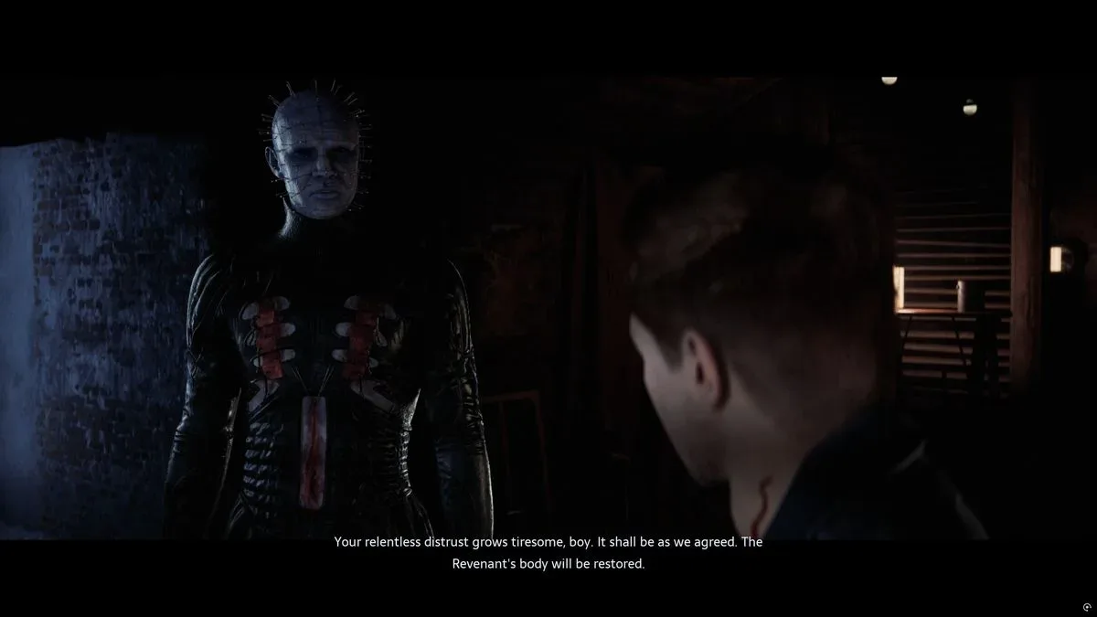 Pinhead is tired of Aiden's relentless distrust in Hellraiser: Revival