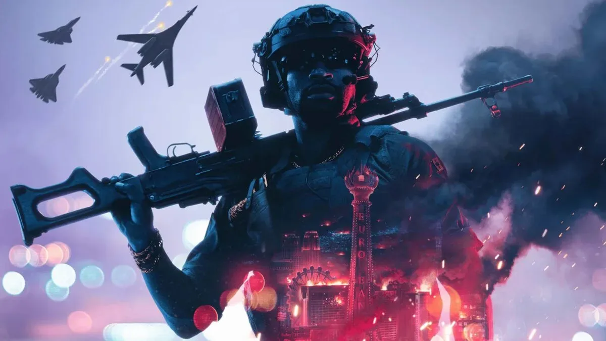 Battlefield 6 soldiers fighting across a large coastal map