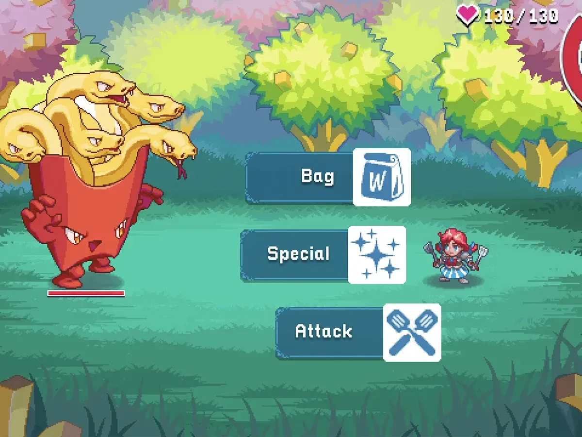 WendyQuest screenshot showing a sauce river obstacle