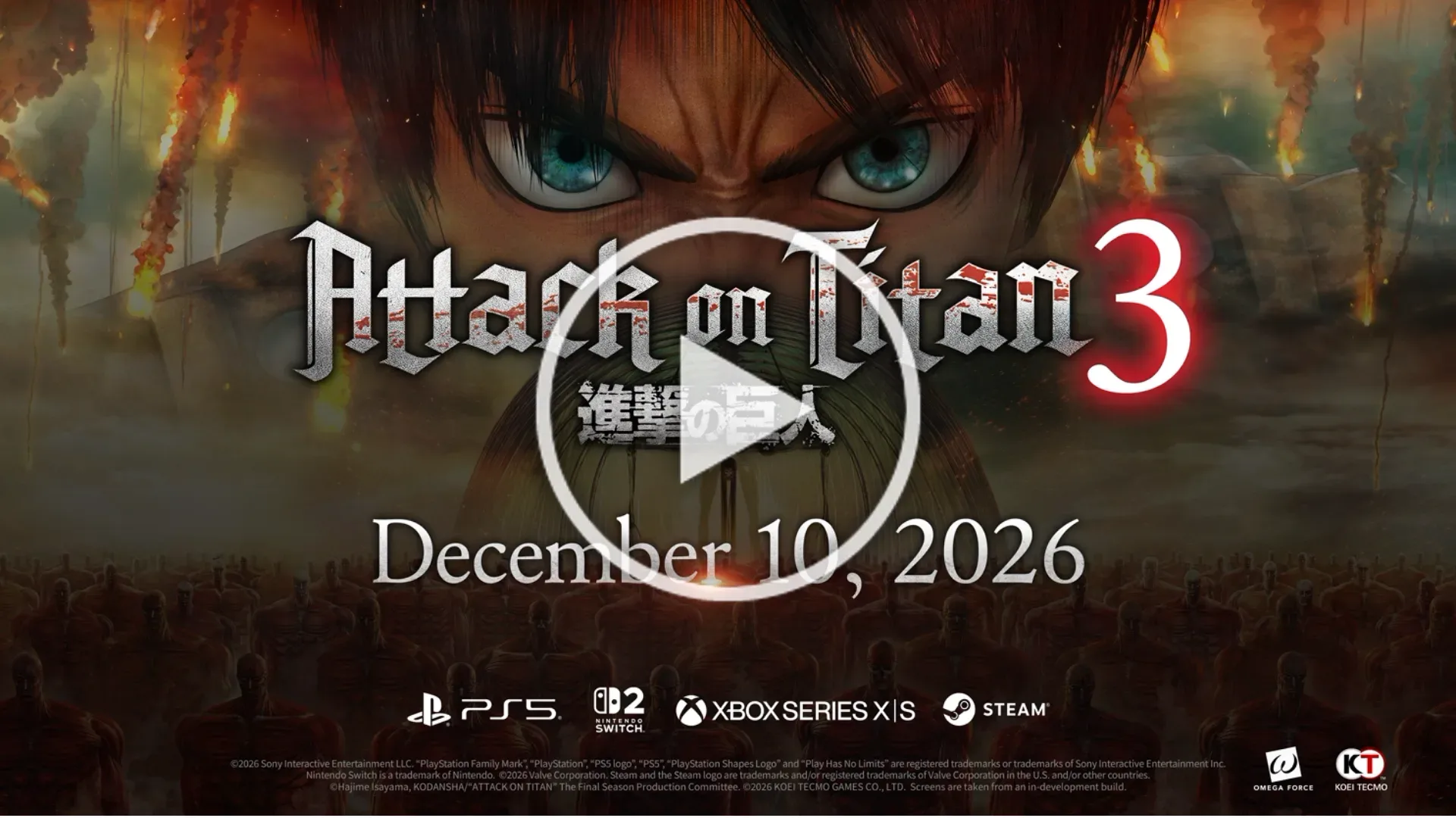 Attack on Titan 3 Wings of Freedom cosmetic bonus artwork