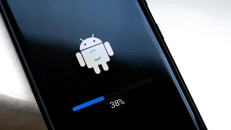 Android user checking software updates and Google Play system update status