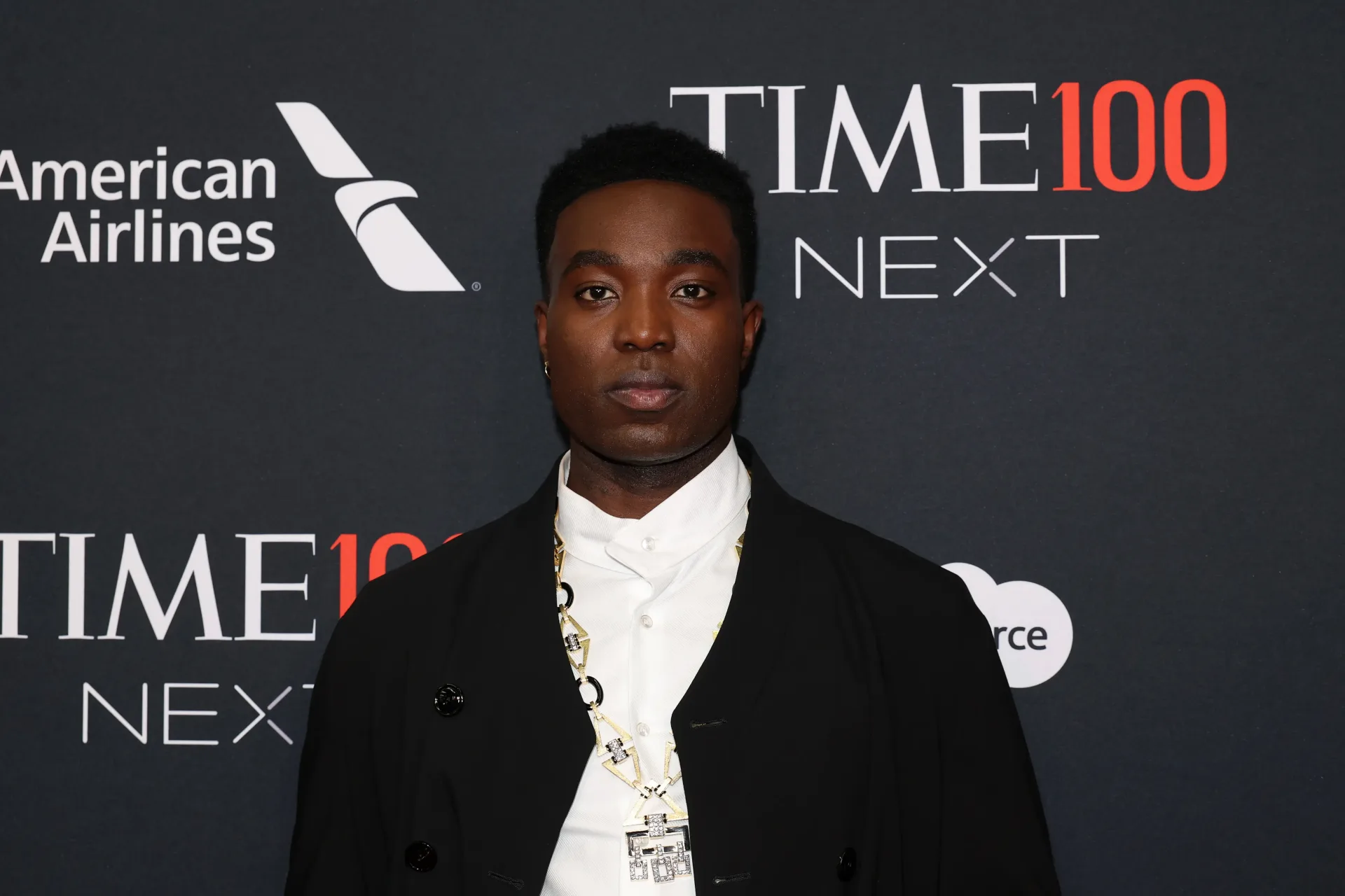 Paapa Essiedu as Severus Snape in HBO's Harry Potter series wearing a black cloak and leather jacket