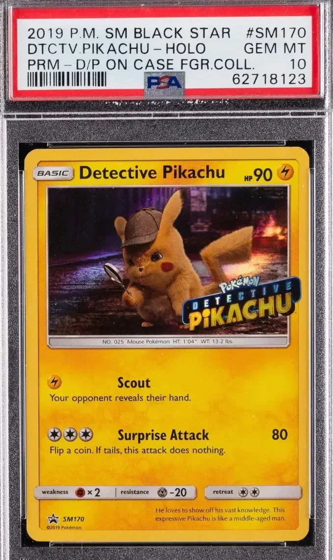2019 Detective Pikachu Holo SM170 graded PSA 10