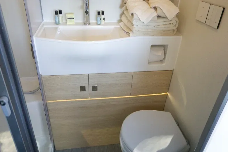 The bathroom interior.