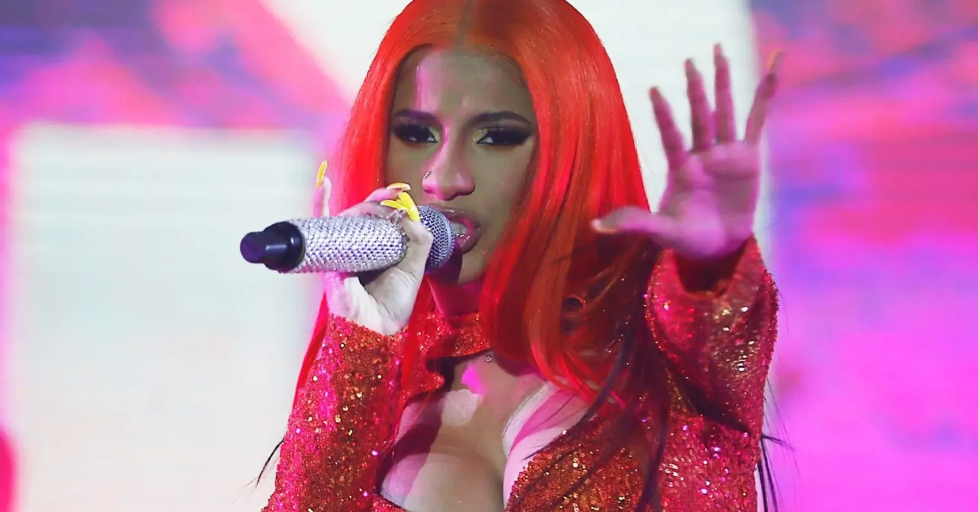 Cardi B performing ‘ErrTime’ during a live band-backed set