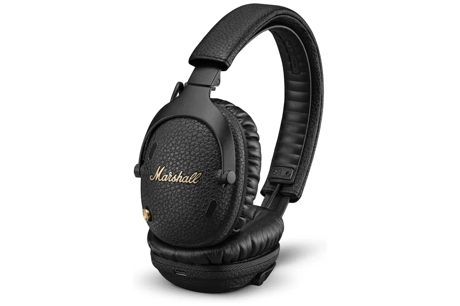 Marshall Monitor III ANC over-ear headphones shown folded for portable storage