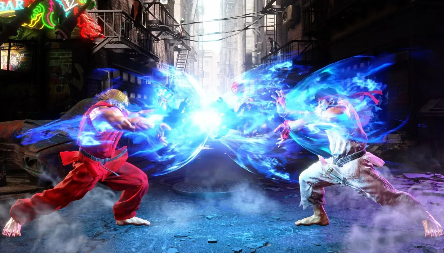 Street Fighter 6 match illustrating the invisible hitbox data players study