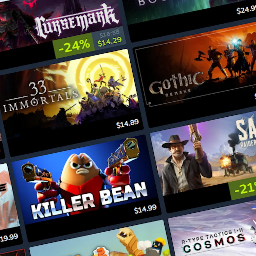 Steam and Epic Games Store logos illustrating the competition between PC game platforms