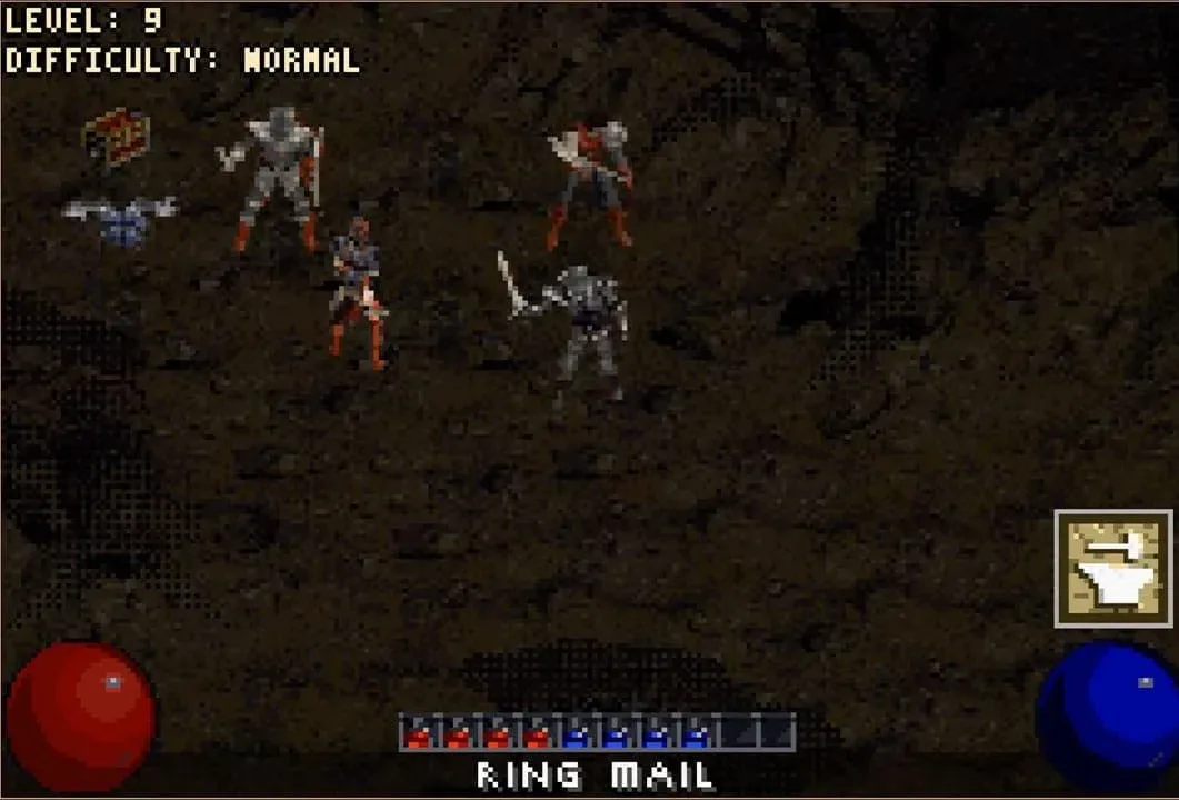 Diablo Game Boy Advance interface with handheld-friendly menus