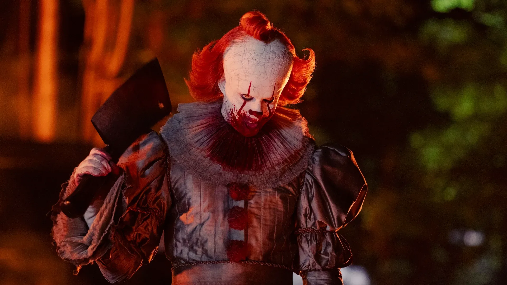 Pennywise imagery representing It: Welcome to Derry season 2's planned 1935 setting