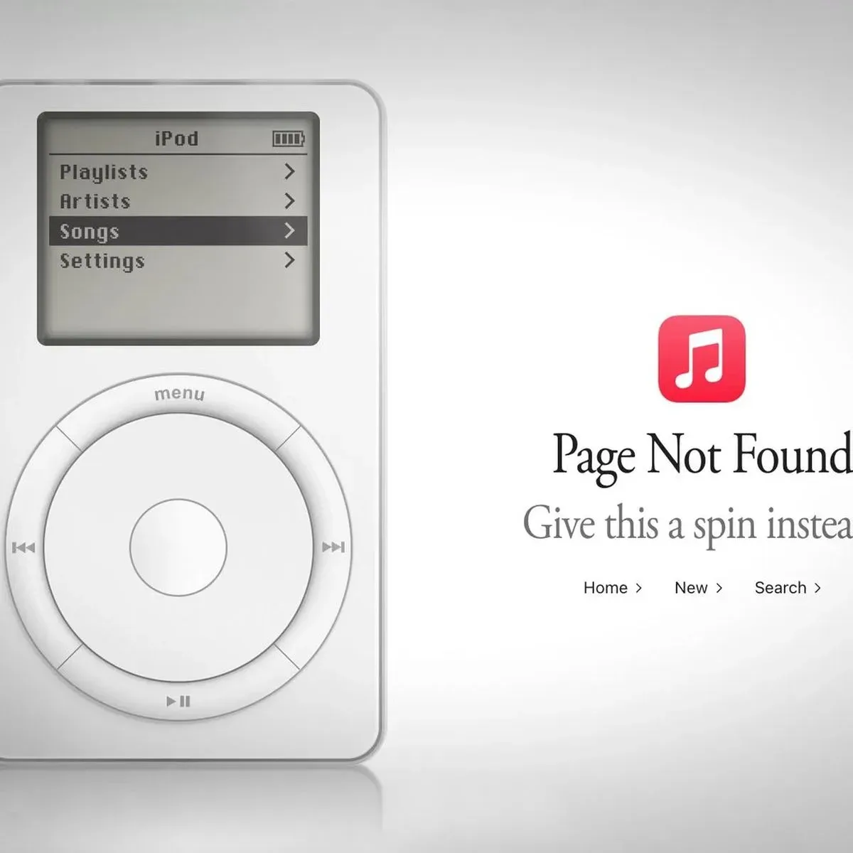 Apple Music’s Web 404 Hides a Click-Wheel iPod—and a Breakout Easter Egg