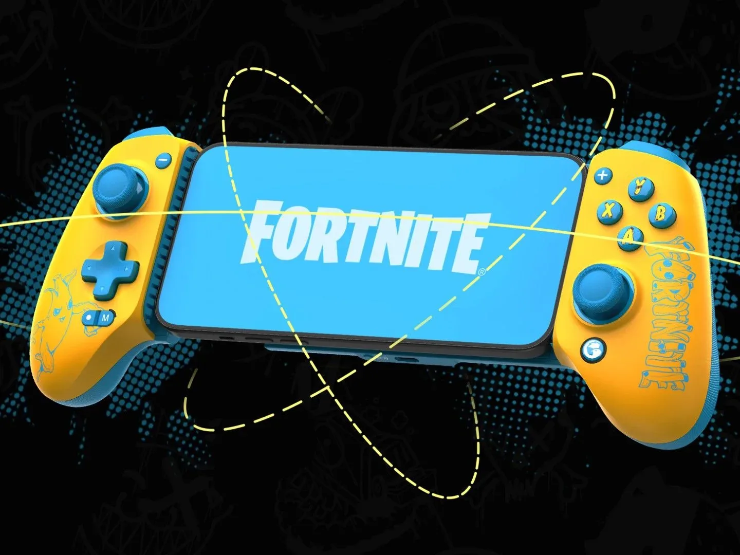 GameSir G8 Plus in yellow Fortnite Peely colorway on a black background