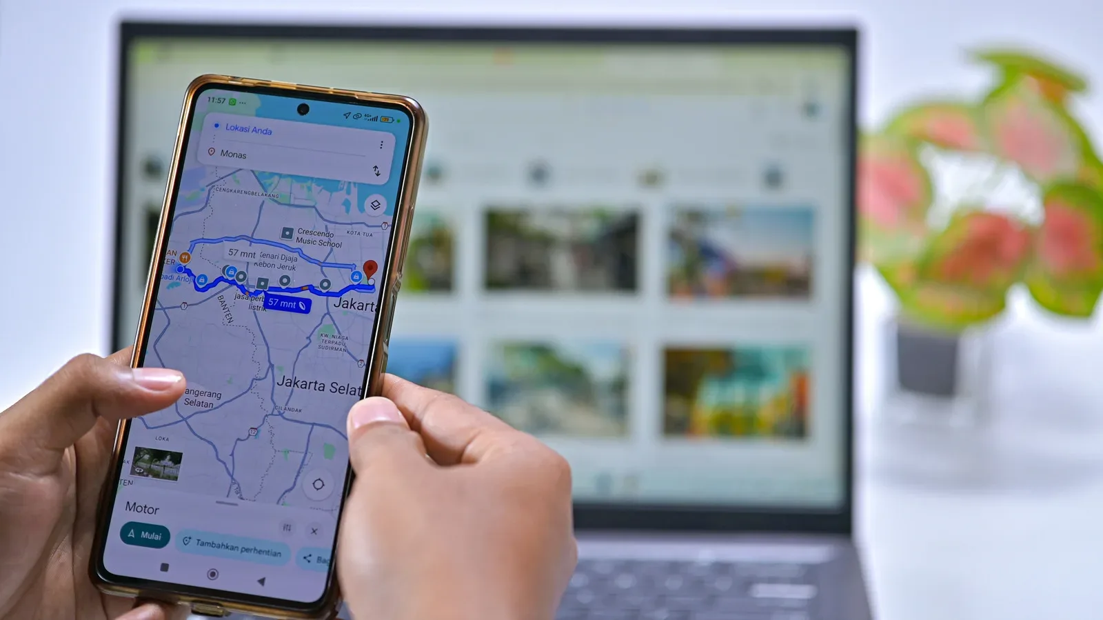 Google Maps mobile app showing the Labeled list with Home and Work destinations
