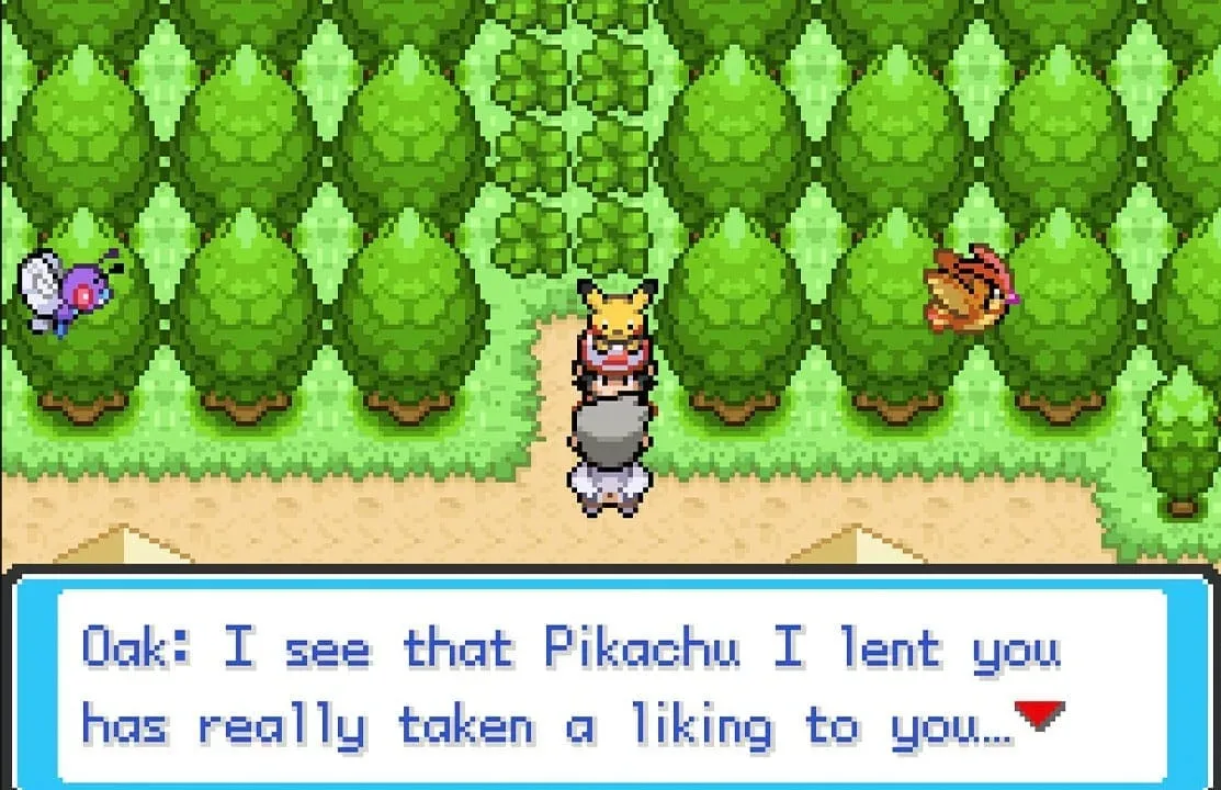 English-translated Pokémon GBA demake interface with Eevee