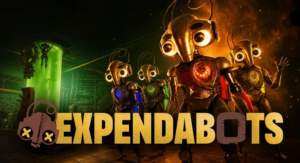 Expendabots robots explore the Biolab dungeon in the Steam demo