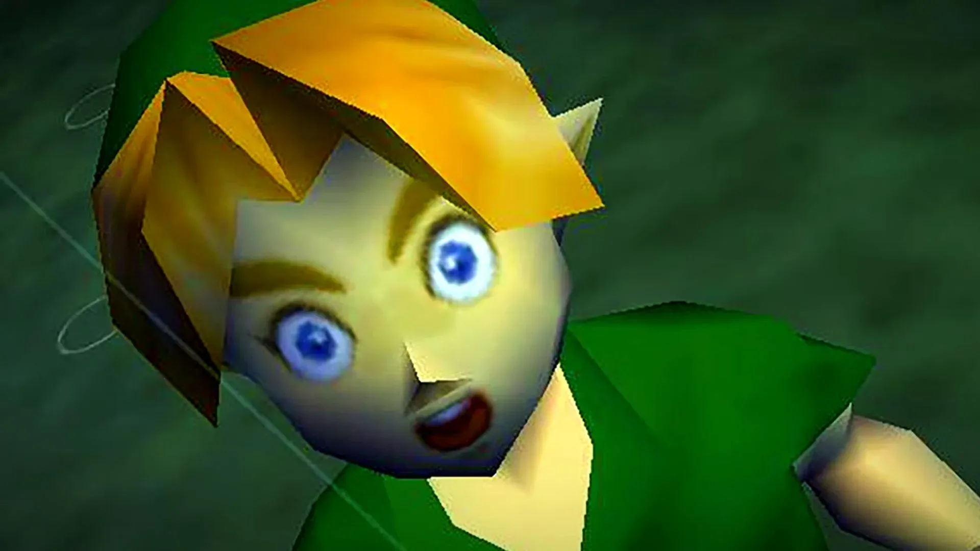 Link overlooking a gap in The Legend of Zelda: Ocarina of Time
